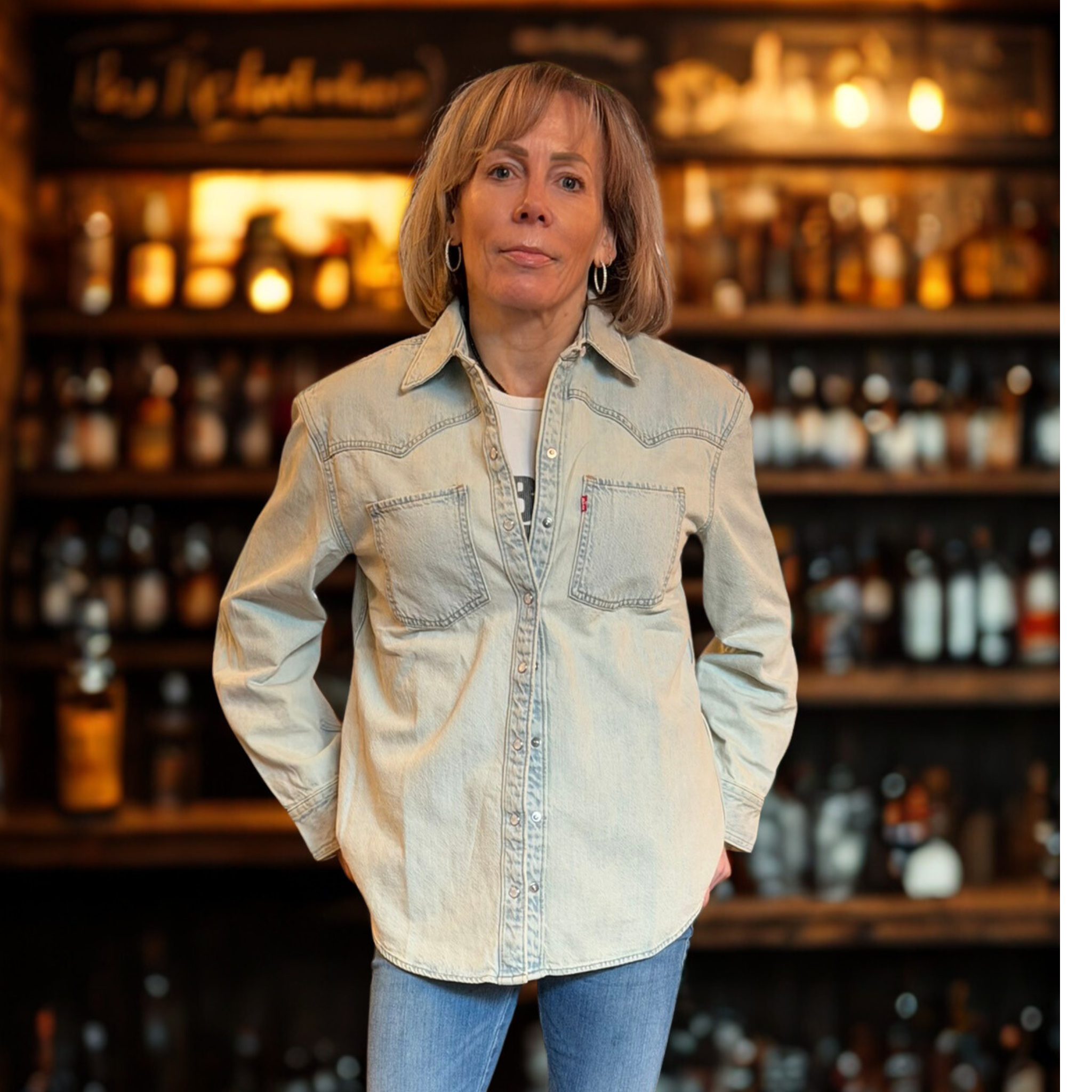 Bottles & Taps Pearl Snap Shacket — The Western Pour Edition